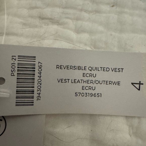 Chicos Reversible Womens Vest 4 Cream/muted plaid (20-22W). NWT - Picture 11 of 12